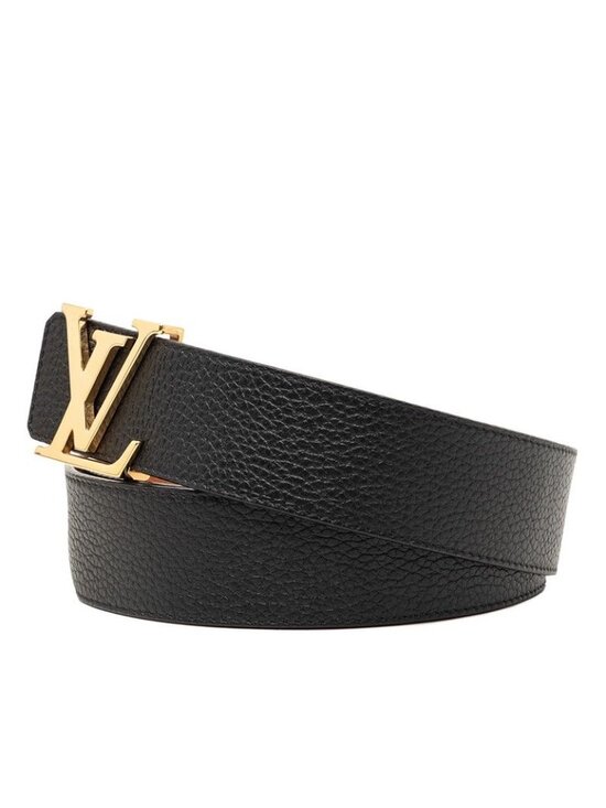 Louis Vuitton Belt LV Initial 40 mm Reversible 95 38 Black Brown Taurillon